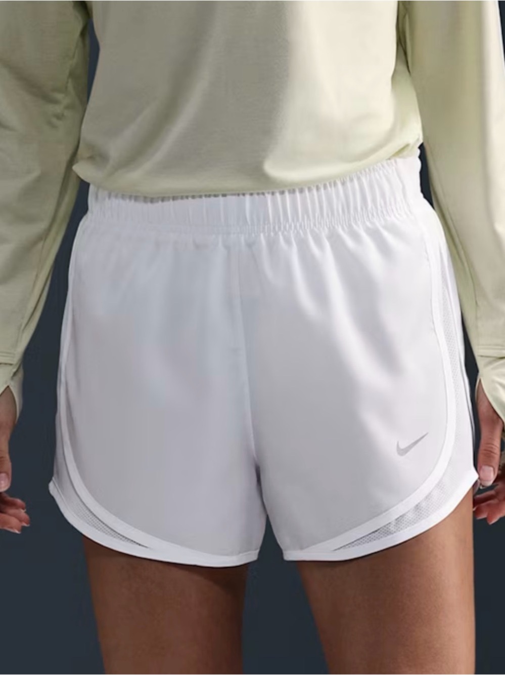 Nike Dri-FIT Tempo White Running Shorts Women's Large L Athletic NWT